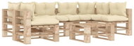 7-piece Garden Sofa Set from Pallets + Cream Pillows Wood 3052316 3052316 - Garden Furniture