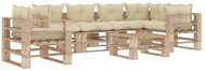 7-piece Garden Sofa made of Pallets + Cream Pillows Wood 3052323 3052323 - Garden Furniture