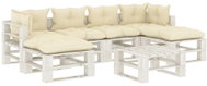 7-piece garden sofa made of pallets + cream pillows wood 3052459 3052459 - Garden Furniture
