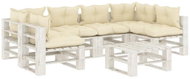 7-piece Garden Sofa made of Pallets + Cream Pillows Wood 3052460 3052460 - Garden Furniture