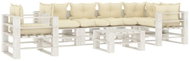 7-piece Garden Sofa Set from Pallets + Cream Pillows Wood 3052467 3052467 - Garden Furniture