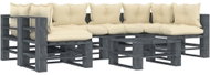 7-piece Garden Sofa made of Pallets + Cream Pillows Wood 3052604 3052604 - Garden Furniture