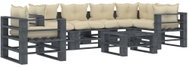 7-piece Garden Sofa Set from Pallets + Cream Pillows Wood 3052611 3052611 - Garden Furniture