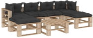 7-piece garden sofa set of pallets black cushion wood 3052219 3052219 - Garden Furniture