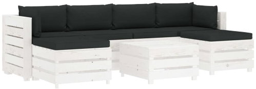 7-piece garden sofa set of pallets black cushion wood 3051883 3051883 - Garden Furniture - Main image