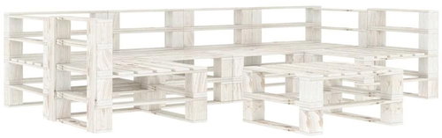 7-piece garden sofa from pallets wood white 3052176 3052176 - Garden Furniture - Main image