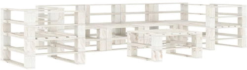 7-piece garden sofa from pallets wood white 3052183 3052183 - Garden Furniture - Main image