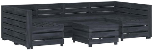 7-piece garden sofa made of pallets wood gray 3051723 3051723 - Garden Furniture - Main image