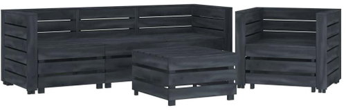7-piece garden sofa made of pallets wood gray 3051729 3051729 - Garden Furniture - Main image