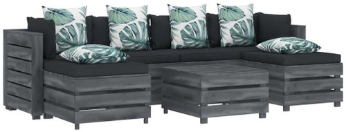 7-piece Garden Sofa made of Pallets Flowered Cushion Wood 3052136 3052136 - Garden Furniture - Main image