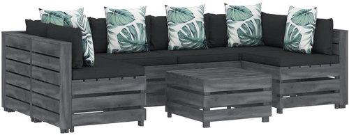 7-piece Garden Sofa made of Pallets Flowered Cushion Wood 3052137 3052137 - Garden Furniture - Main image