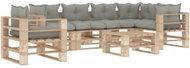 7-piece Garden Dofa made of Pallets with Taupe Cushions Wood 3052275 3052275 - Garden Furniture