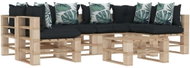 7-piece Garden Set made of Pallets + Angled and Flowered Cushions 3052340 3052340 - Garden Furniture