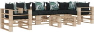 7-piece Garden Set made of Pallets + Angled and Flowery Cushions 3052347 3052347 - Garden Furniture