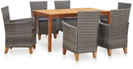 7-piece dining set polyratan and solid acacia gray 46001 46001 - Garden Furniture