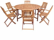 7-piece folding garden dining set solid acacia wood 42534 42534 - Garden Furniture
