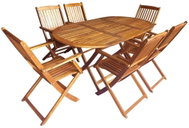 7-piece folding garden dining set solid acacia wood 44057 44057 - Garden Furniture