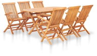 7-piece folding garden dining set solid teak wood 48999 48999 - Garden Furniture