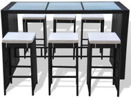 7-piece garden bar set with black polyrattan cushions 41837 41837 - Garden Furniture