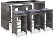 7-piece garden bar set with cushions polyratan gray 46095 46095 - Garden Furniture