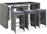 7-piece garden bar set with gray polyrattan cushions 49561 49561 - Garden Furniture