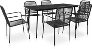 7-piece garden dining set of cotton strings and black steel 48570 48570 - Garden Furniture