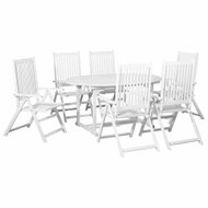 7-piece garden dining set white wooden with folding table 44060 44060 - Garden Furniture