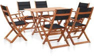 7-piece garden dining set black solid eucalyptus wood 278910 278910 - Garden Furniture