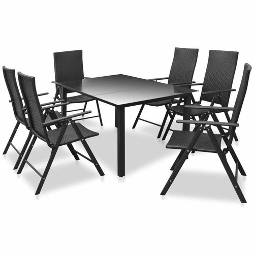 7-piece garden dining set aluminum and polyratan 42776 42776 - Garden Furniture - Main image