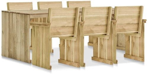 7-piece garden dining set impregnated pine 3054429 3054429 - Garden Furniture - Main image