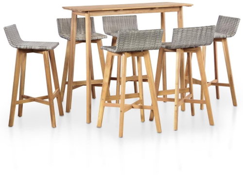 7-piece garden dining set solid acacia wood 44223 44223 - Garden Furniture - Main image