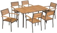 7-piece garden dining set solid acacia wood and steel 44231 44231 - Garden Furniture