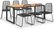 7-piece garden dining set solid acacia wood and polyratan 3054406 3054406 - Garden Furniture