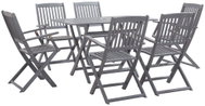 7-piece garden dining set solid acacia wood gray 278922 278922 - Garden Furniture