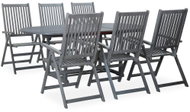 7-piece garden dining set solid acacia wood gray 47278 47278 - Garden Furniture