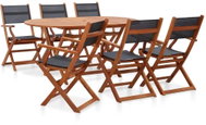 7-piece garden dining set solid eucalyptus and textile 278913 278913 - Garden Furniture