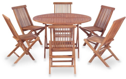 7-piece garden dining set solid teak wood 44586 44586 - Garden Furniture - Main image