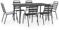 7-piece garden dining set steel dark gray 44263 44263 - Garden Furniture