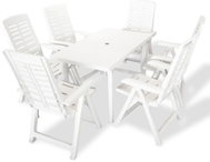 7-piece garden dining set plastic white 275075 275075 - Garden Furniture