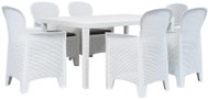 7-piece garden dining set plastic white rattan look 276125 276125 - Garden Furniture