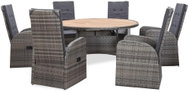 7-piece Garden Dining Set Polyrattan Acacia Wood Grey 46061 46061 - Garden Furniture