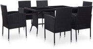 7-piece garden dining set polyratt black 46403 46403 - Garden Furniture