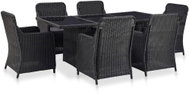 7-Piece Garden Dining Set Polyrattan Black 46544 46544 - Garden Furniture