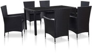 7-piece garden dining set polyratt black 45977 45977 - Garden Furniture