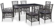 7-piece garden dining set polyratan gray 45993 45993 - Garden Furniture