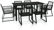7-piece garden dining set PVC rattan black 48574 48574 - Garden Furniture