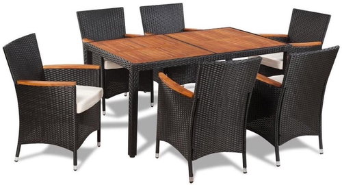 7-piece garden dining set with polyratan cushions 42913 42913 - Garden Furniture - Main image