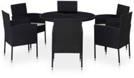 7-piece garden dining set with black polyrattan cushions 43923 43923 - Garden Furniture