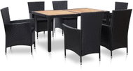 7-piece garden dining set with black polyrattan pillows 46024 46024 - Garden Furniture