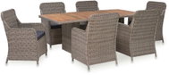 7-Piece Garden Dining Set with Cushions Brown Polyrattan 3057800 3057800 - Garden Furniture